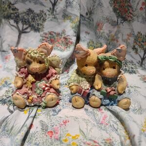 Vintage TLP Tiny Little Pig figurines by Enesco MINT 1997 Lot Of 2